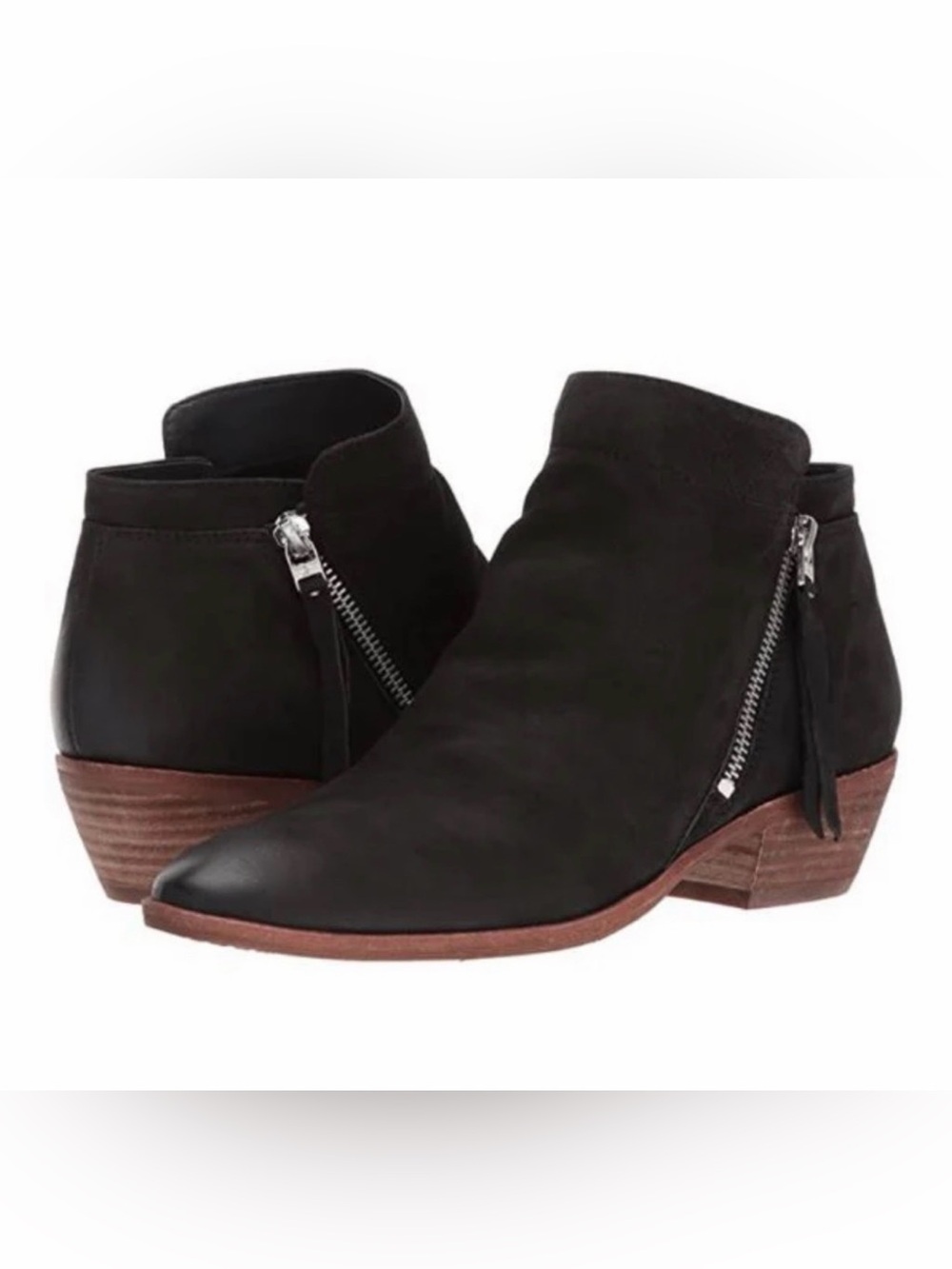 Sam Edelman Packer Bootie With Zipper - Black Nubuck Leather